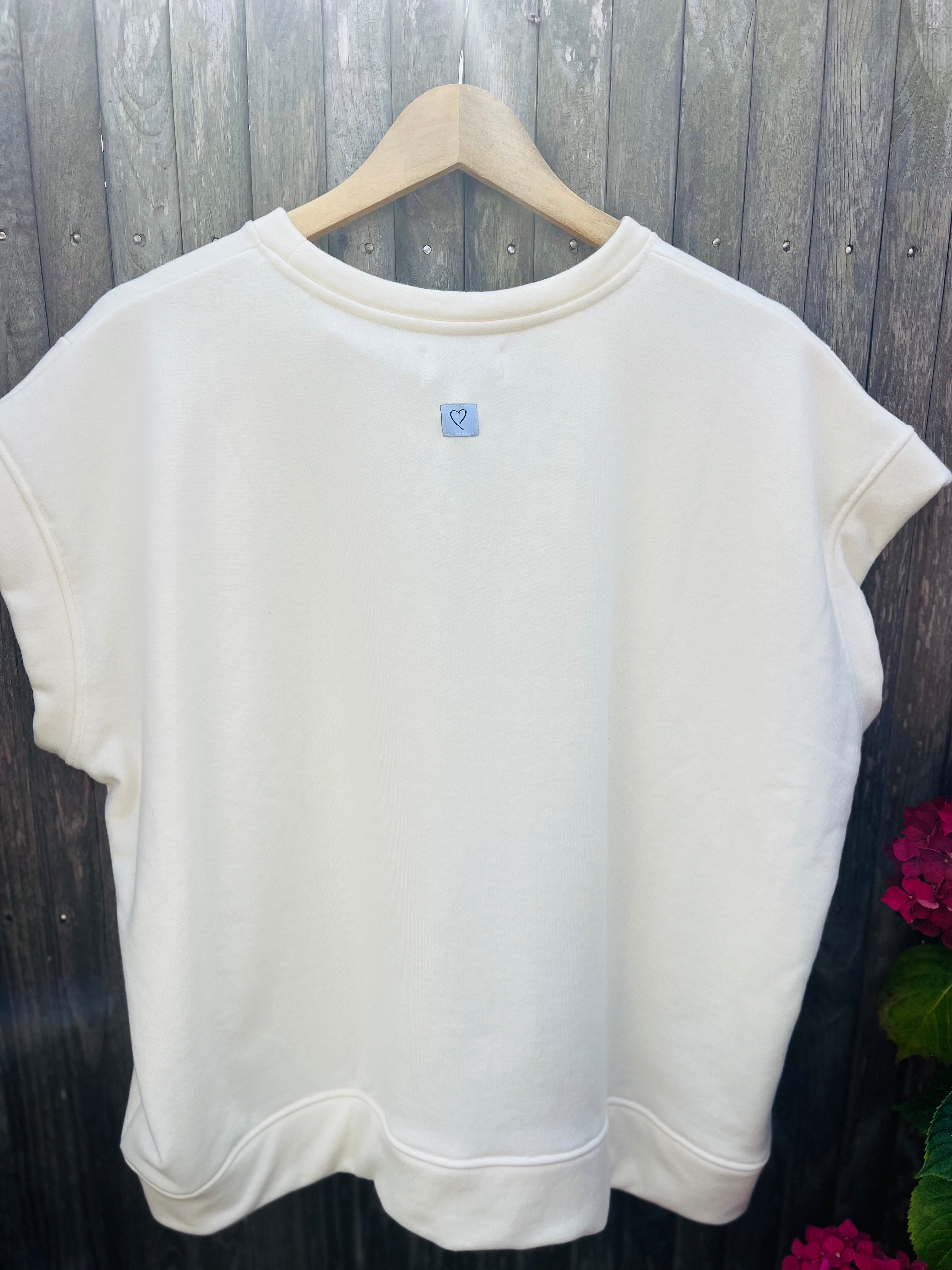 Sweat  manches courtes oversize Love 🩷 coloris beige