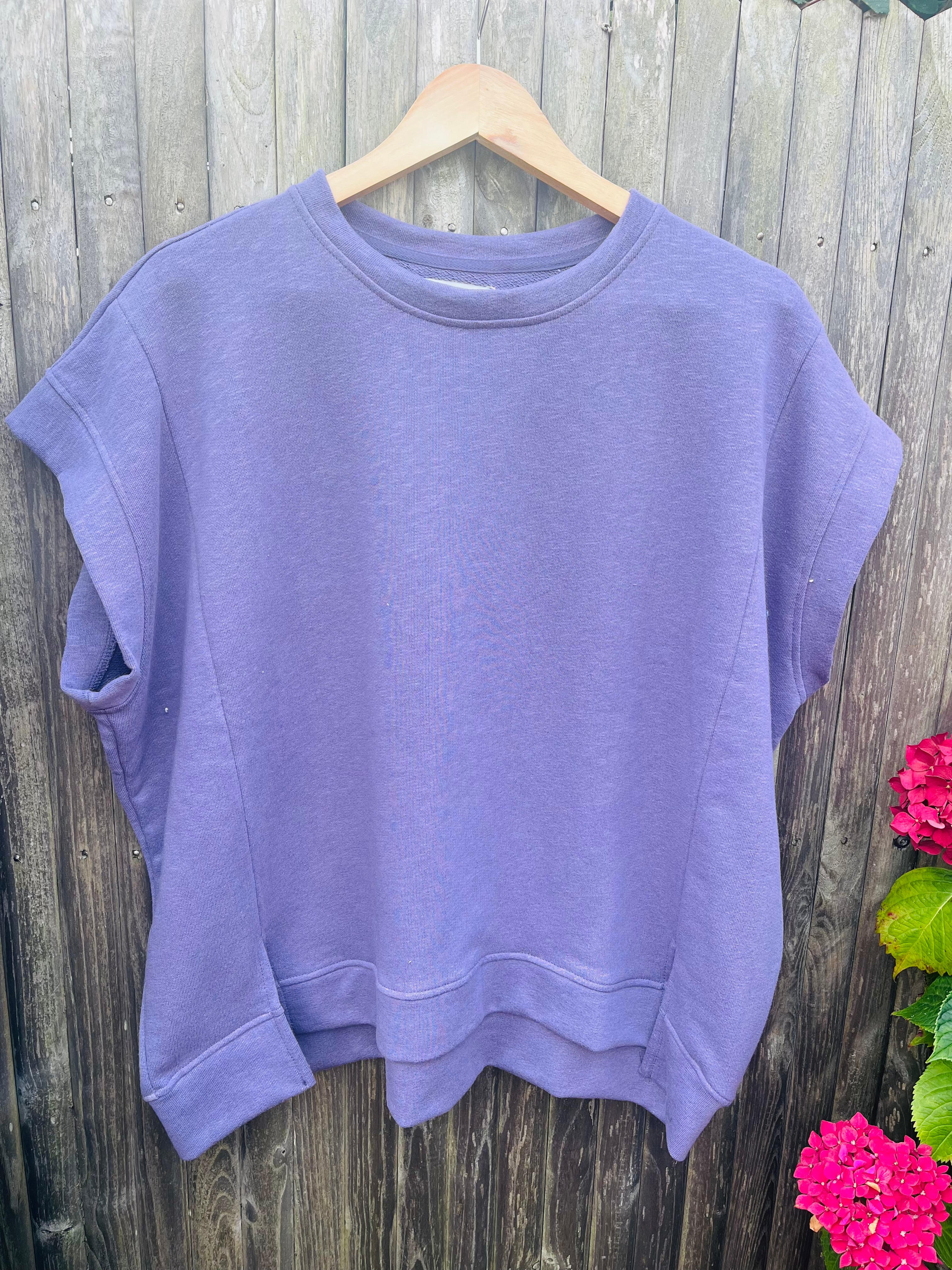 Sweat manches courtes oversize Love 🩷 coloris lilas