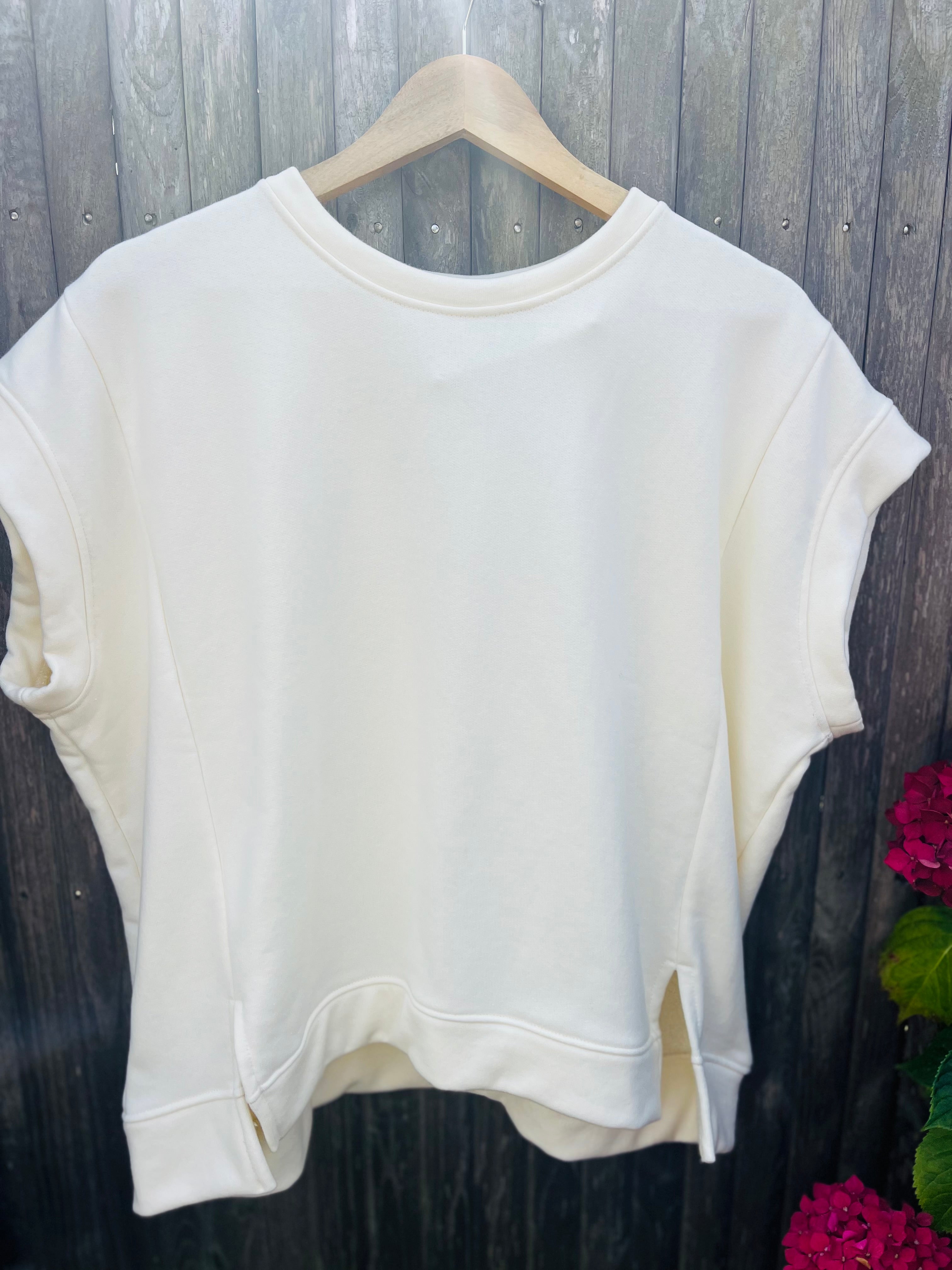 Sweat  manches courtes oversize Love 🩷 coloris beige