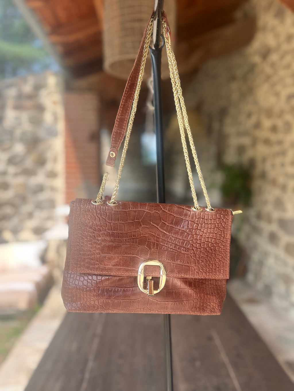 Sac à main marron cuir